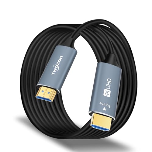 Twozoh Cabo HDMI de fibra ótica 30 m, 4K HDMI ótico cabo 4K/60 Hz (4:4 HDR10 HDCP2.2) 1440p 144Hz 18 Gbps de alta velocidade UHD fibra HDMI cabo