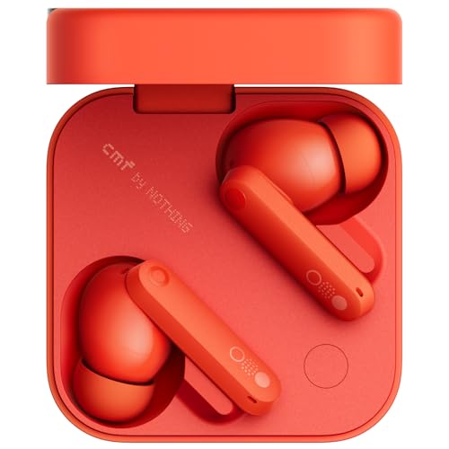 CMF by Nothing Buds Pro 2 Auriculares sem fios com som HiFi, cancelamento ativo de ruído híbrido de 50 dB, 6 microfones HD e efeito áudio espacial, 2025 - laranja