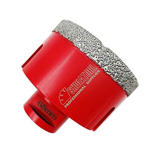 SHDIATOOL Broca de diamante 68 mm vácuo soldadura para perfuração a seco porcelana azulejo granito mármore M14