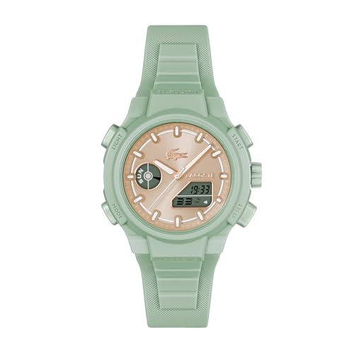 Lacoste Relógio de quartzo multifuncional analógico digital para homem coleção LC33 Collection com correia em silicone - Disponível para ele e para ela, Verde escuro, Mulheres
