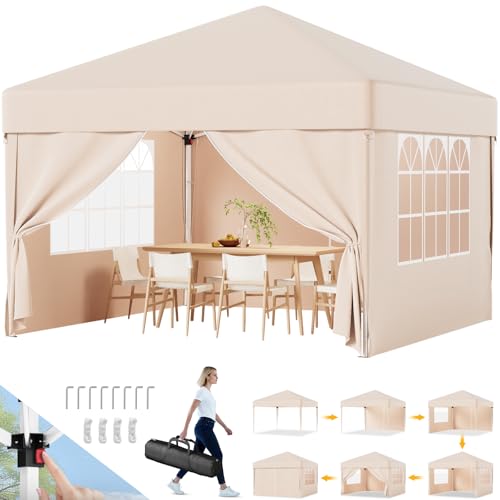 Devoko Tenda, 3 x 3 impermeável estável à prova de frio tenda, 3 dobrável ajustável em altura, tenda dobrável, proteção UV 50, tenda com bolsa de transporte tendas para exteriores, tenda de campismo,