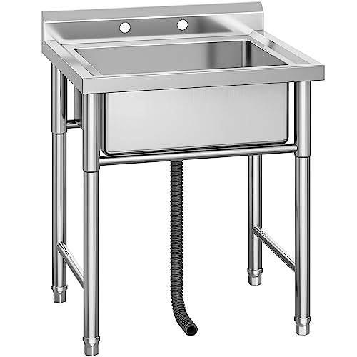 YITAHOME Lava-louça de cozinha, lava-louças de restaurante em aço inoxidável, lava-louças de catering independente, lava-louças portátil ao ar livre para hotel, casa, bar, lavandaria, cave, garagem