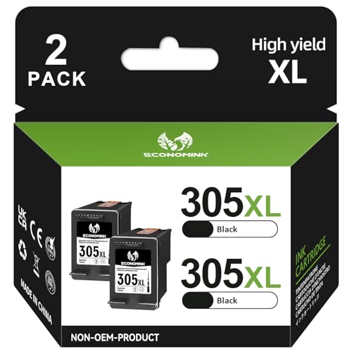 Economink 305XL Cartuchos de impressora para HP 305, alta capacidade, substituição compatível com tinta HP 305 para DeskJet 1210 1212 2700 2710e 2720e Envy 6000 6030e Pro 6400 64400