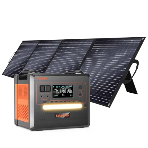 Estação de energia portátil SolarPlay Q2402M, bateria LiFeP04,100W USB-Csaída (14 portas), carregamento completo rápido 1,5 H via, gerador solar para exteriores, campismo, etc. Emergência (25 cm) 00W