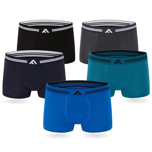 FM London Boxers de bambu para homem embalagem de 5 com design elástico