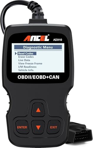 Ancel AD310 Máquina de diagnóstico OBD2, diagnóstico de carro multimarca suporta espanhol, scanner, leitor de código para automóvel, sensor de O2, sistema EVAP, teste de smog, ferramenta de