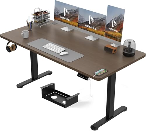 Homall 140 x 70 cm mesa ajustável em altura, mesa de pé com placa de quatro peças, mesa computador com função de memória