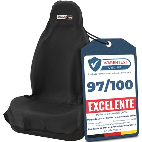 Upgrade4cars Capa de assento dianteiro para carro, universal, preto, impermeável