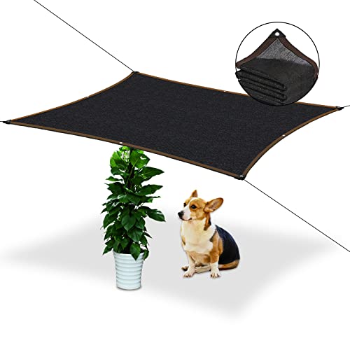 Toldo retangular, 2 x 3 m, preto com ilhoses, 70% de proteção solar para jardim, terraço, proteção UV para plantas, piscina, canis