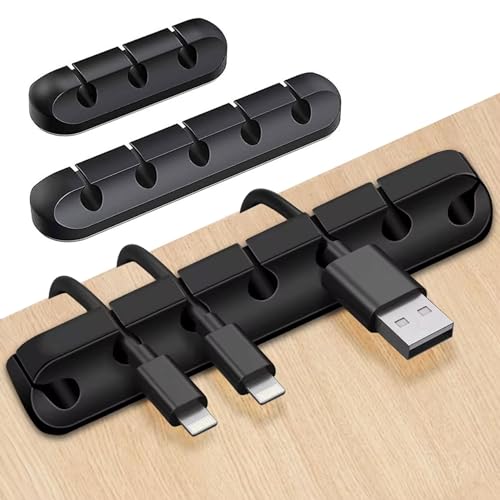 LAC FUTURE Organizador de cabos secretária - organizador de cabos 3 peças - suporte cabos autocolante USB, PC, carregadores