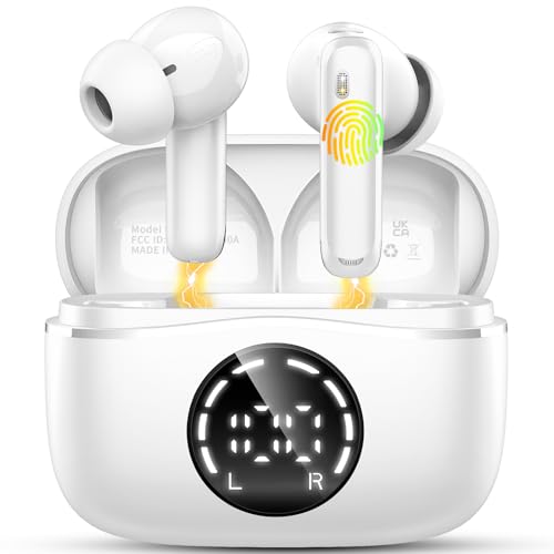 Auriculares Bluetooth, auriculares Bluetooth 5.4 auriculares sem fios no Ear ENC cancelamento de ruído com 4 microfones, auriculares Bluetooth 48 horas de reprodução, auriculares sem fios