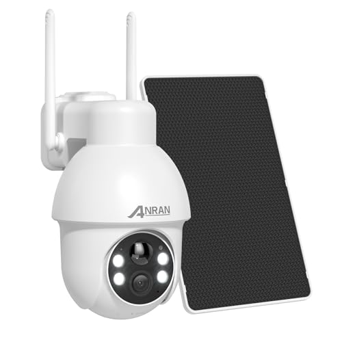 [2025 novo] ANRAN 4K câmara de vigilância Wi-Fi exterior solar, câmara de 360° PTZ sem fios com bateria, 8 MP segurança câmara com Wi-Fi 6, visão noturna colorida, detecção PIR e AI, áudio Bidiidi