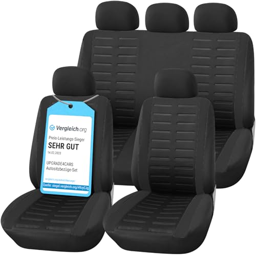 Upgrade4cars Capas de assento de carro universais pretas | cobertura universal | protetor de assento dianteiro para a frente e traseiro, acessórios interior decoração