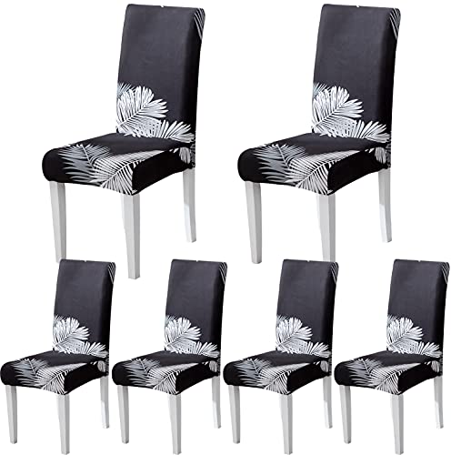 Capas cadeiras de sala de jantar, capas para cadeiras, pack 4/6 capas elásticas ajustáveis Chair Covers modernas, laváveis para banquetes, escritório, casa e restaurante bar (moderno E, pack 6)