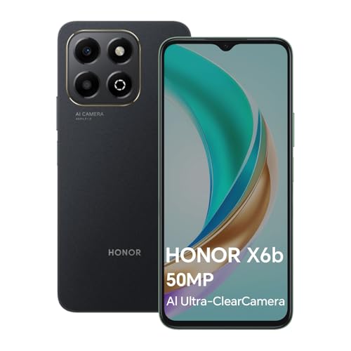 HONOR X6b Smartphone 4 GB 128GB, bateria de 5200 mAh, câmara 50 MP, 6,56" 90 Hz TFTLCD, Android 14, Dual Sim, NFC, preto