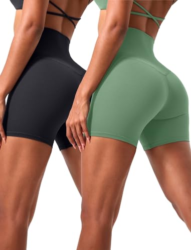 VOENXE Leggings curtas para mulher, cintura alta, calções desportivos para mulher, calções desportivos, leggings curtos, push-up, clássicos para ioga, calções de ginástica, ginásio, ginásio, fitness e
