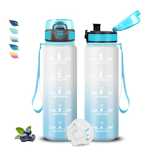 Garrafa de água, 500 ml garrafa de água para crianças, cantil infantil com filtro, à prova de fugas, fácil de transportar, cantil com marca de tempo, para a escola, escritório, viagens, desportos