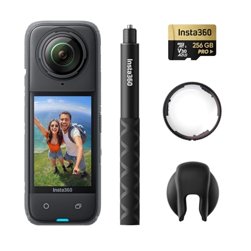 Insta360 Pacote protetor de lente premium X4 - câmara de ação impermeável 8K 360, vídeo 4K grande angular, efeito Selfie Stick invisível, protetores de lente removíveis, 135 min bateria