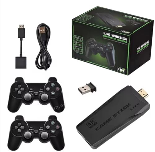 Consola de jogos retro Game M8 preta com mais de 10000 jogos, fácil de instalar, dois controlos para brincar com os seus amigos, compatível com diferentes televisores e diversão contínua para todos