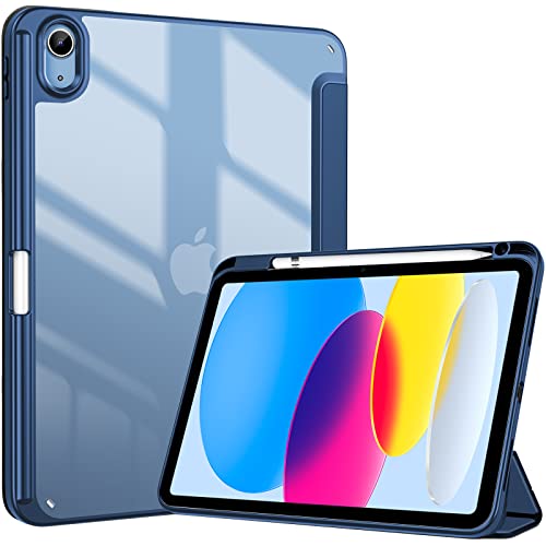 ProCase Capa para iPad 11ª geração 2025 11" (A16) / iPad 10ª geração 2022 10,9", capa protetora inteligente com suporte para lápis, capa fina e translúcida com cobertura Trifold - marinha