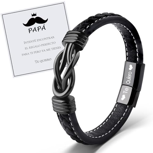 VU100 Presente para filho/homem pulseira de couro para homem te amo pulseira presente inspiração presente de aniversário para filho namorado esposo-com caixa de presente