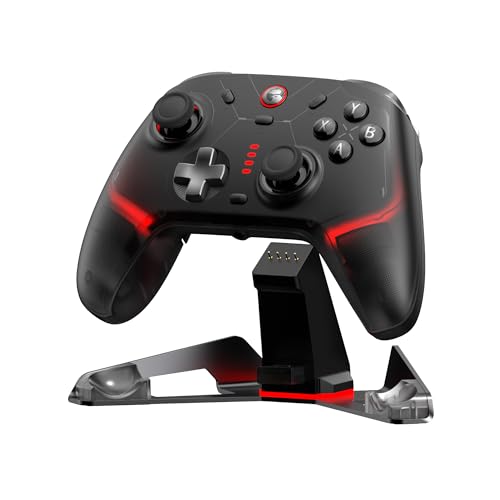 GameSir Cyclone 2 PC Controller Mag-Res TMR Sticks 1000Hz Report Rate Hall & Micro 2-en-1 Triggers RGB Lighting with Charging Dock for PC/Switch/iOS/Android (Negro)