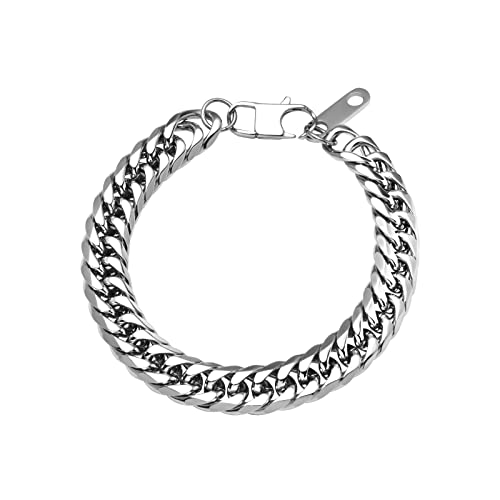 flintronic Pulseira de homem, pulseira de aço inoxidável pulseira, pulseira casal namorado com caixa de presente