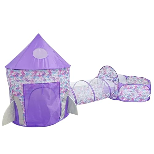 Benebomo Tenda de campismo infantil para menina, túnel de jogo infantil, tenda para bebés 3 em 1 com túnel e piscina de bolas, casa infantil tecido, cabanas para crianças interior