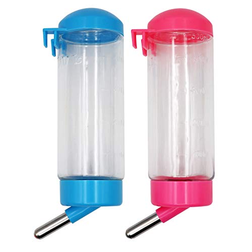 Svauoumu 2 Bebedores coelhos, bebedor coelho automático, bebedor cobaia anti-gotejamento, para bebedores automáticos coelhos gatos háMsters cães (cores aleatórias)