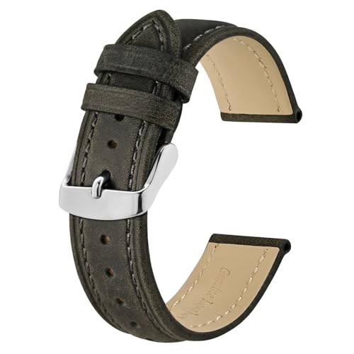 BISONSTRAP Correia de relógio, correia de pele de couro vintage, largura da banda: 14 mm 15 mm 16 mm 17 mm 18 mm 19 mm 20 mm 21 mm 22 mm 23 mm 24 mm