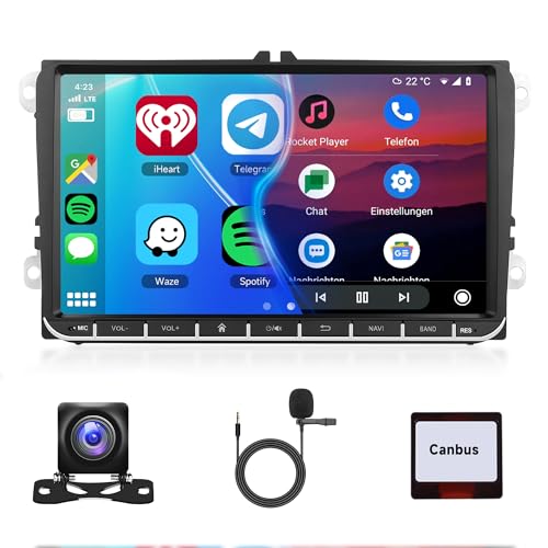 4G + 64G rádio de carro para VW Golf 5 6 Passat Polo Tiguan Touran Caddy Skoda Seat 9 polegadas rádio carro com 52 pinos ISO com sem fios Carplay Android Auto Mirror Link Bluetooth FM USB/AUX/EQ/SWC