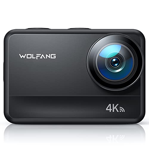 WOLFANG Câmara desportiva GA400 4k 60FPS 24 MP, 8 M barebões câmara desportiva com ecrã tátil resistente à água 40 m câmara subaquática WiFi PCcam câmara de vídeo EIS Shakeproof câmara de capacete