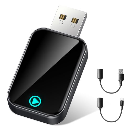 Alltotive S2 Mini adaptador Carplay sem fios para iPhone, converte com fio sem fios, USB A/C Plug and Play, compatível com iOS 10 e carros com carro (preto)