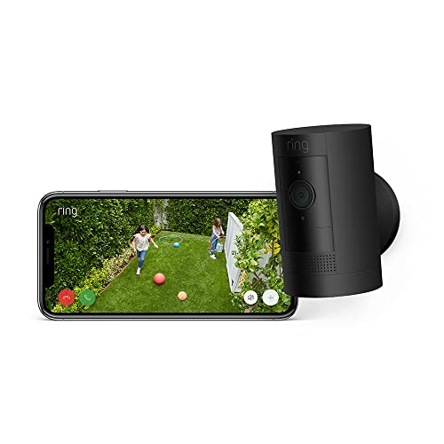 Ring Cámara exterior con batería (Stick Up Cam) | Cámara de vigilancia wifi para tu domicilio sin cables, con vídeo HD, comunicación bidireccional, instalación fácil | 30 días gratis de Ring Home