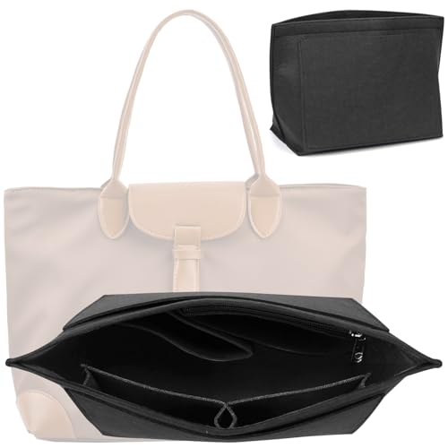 QGGTQG Organizador de malas Longchamp organizador de malas premium organizador de malas Longchamp organizador de malas de feltro com vários bolsos (cinzento, M)
