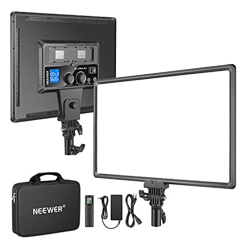 NEEWER NL288 Luz de vídeo LED com 2,4 G controlo remoto 45 W 4800Lux 3200K-5600K CRI 97 painel de iluminação regulável para fotografia Youtube Live Streaming videoconferência Zoom Meeting