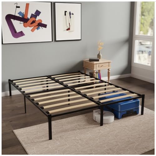 Dreamzie Somier 120 x 200 cm, Sommier para cama com pernas - lâminas de madeira e estrutura de tubos de aço, altura de 41 cm, base resistente, montagem simples