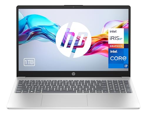 HP 15-fd0190ns Computador portátil FHD de 15,6", Intel Core i7-1355U, 16 GB RAM, 512 GB SSD, Intel Iris Xe Graphics, sem sistema operativo, prateado, teclado QWERTY espanhol