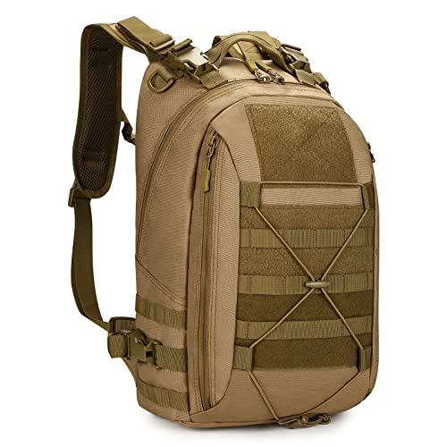 HUNTVP 12 L/15 L/20 L/30 L mini mochila de assalto mochila militar mochila tática Molle escolar mala de tiracolo para crianças homem mulher caça campismo caminhadas, preto/castanho/camo/verde