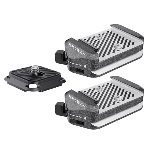 PGYTECH Kit de placa de desbloqueio rápido e braçadeira V2, suporte de câmara Arca Swiss Plate com rosca de parafuso de 1/4 a 3/8 polegadas para interruptor Sony/Nikon/Fuji/DJI entre