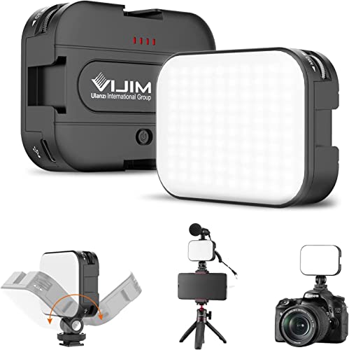 ULANZI VL100C Mini luz de vídeo da câmara LED USB com bateria de 2000 mAh, regulável 2500-6500 K com montagem de sapato frio, CRI95 para Vlogging, TikTok, fotografia retrato