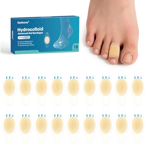 Blister hidrocoloidal para pés, 18 ligaduras de gel blíster, Blister Cushions for Heel, Toe, Blister Prevention for Travel, Water Resistant Vendages(Toe Pack)