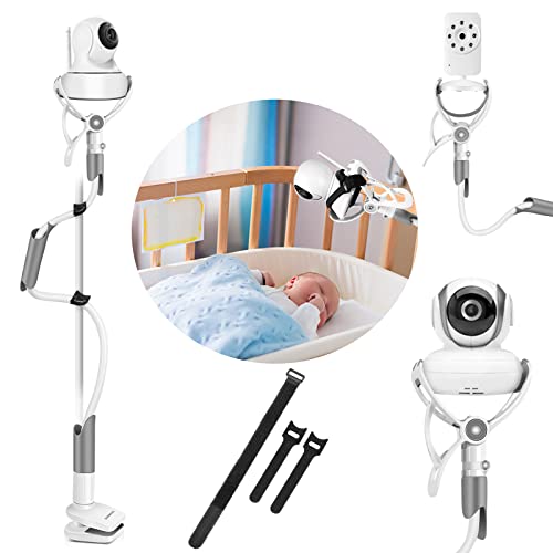 BURNNOVE Suporte para monitor de bebé universal, suporte para câmara monitor de bebé ajustável sem perfuração, rotativo de 360 °, compatível com a maioria dos monitores de bebé, telemóveis