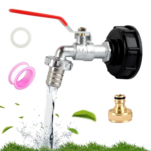 FePen Adaptador de tanque IBC, torneira do depósito de 1000 litros saída 1, torneira do depósito de 1000 litros e mangueira, torneira para depósito 1000 litros, para exterior e jardim reservatório