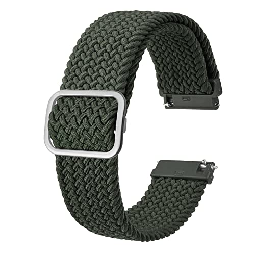 BISONSTRAP Correias de relógio de nylon, alças de laço trançadas ajustáveis para homens e mulheres, 18 mm 19 mm 20 mm 22 mm para escolher