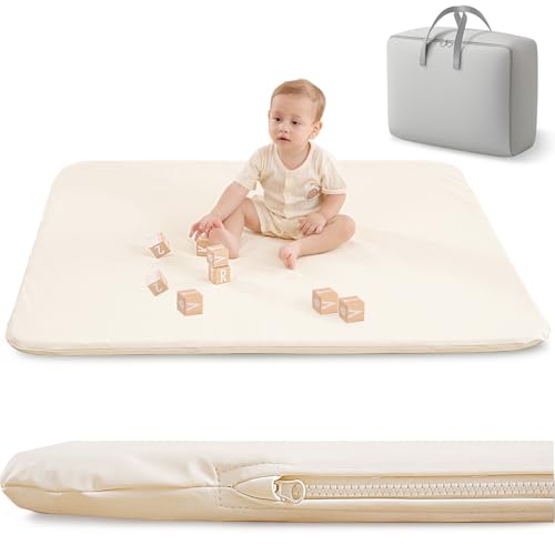 PEIPEIWU Tapete gatinhar infantil impermeável, 120 x 120 x 3 cm tapete de pele vegana extra grosso e super macio - dobrável e impermeável - tapete bebé chão para brincar - tapete bebé