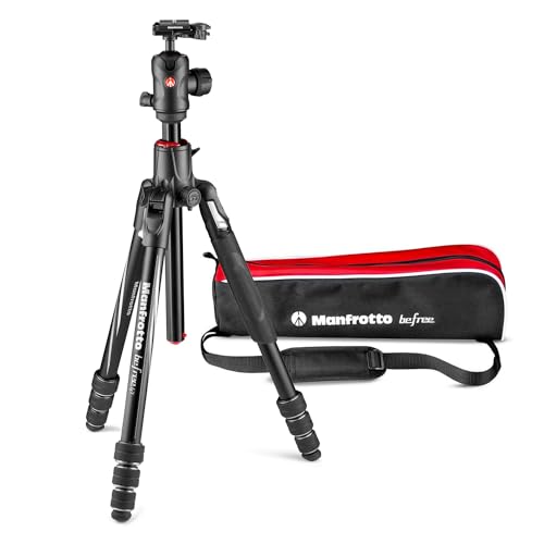 Manfrotto MKBFRA4GTXP-BH Befree - tripé GT XPRO (rótula central 496, sistema de bloqueio M, coluna 90 graus, sapato 200 PL-PRO para DSLR e CSC com lente longa, alumínio)