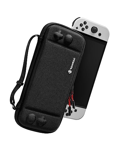tomtoc Funda para Nintendo Switch/Switch OLED, Estuche Delgado Case con 10 Cartuchos de Juego, Bolsa de Transporte Portátil para Viaje, Patente Original, Protección de Grado Militar