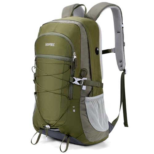 HOMIEE Mochila de caminhada 45 L bolsa de nylon impermeável para caminhadas com bolso para computador portátil adequada para caminhadas passeios desportos ao ar livre estilo único