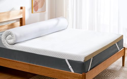 PERLECARE Topper de 140 x 200 cm Colchão viscoelástico de 7,5 cm de altura, H3&H2 graus de dureza H3 & H2, com capa de bambu, certificado Oeko-Tex®, espuma de gel para estrado e sofá-cama